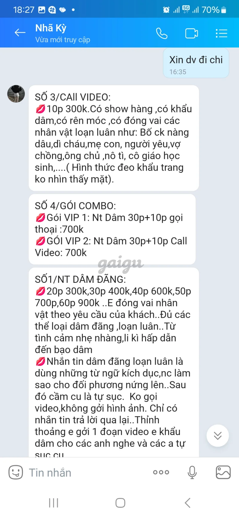 Ảnh đánh giá gái gọi