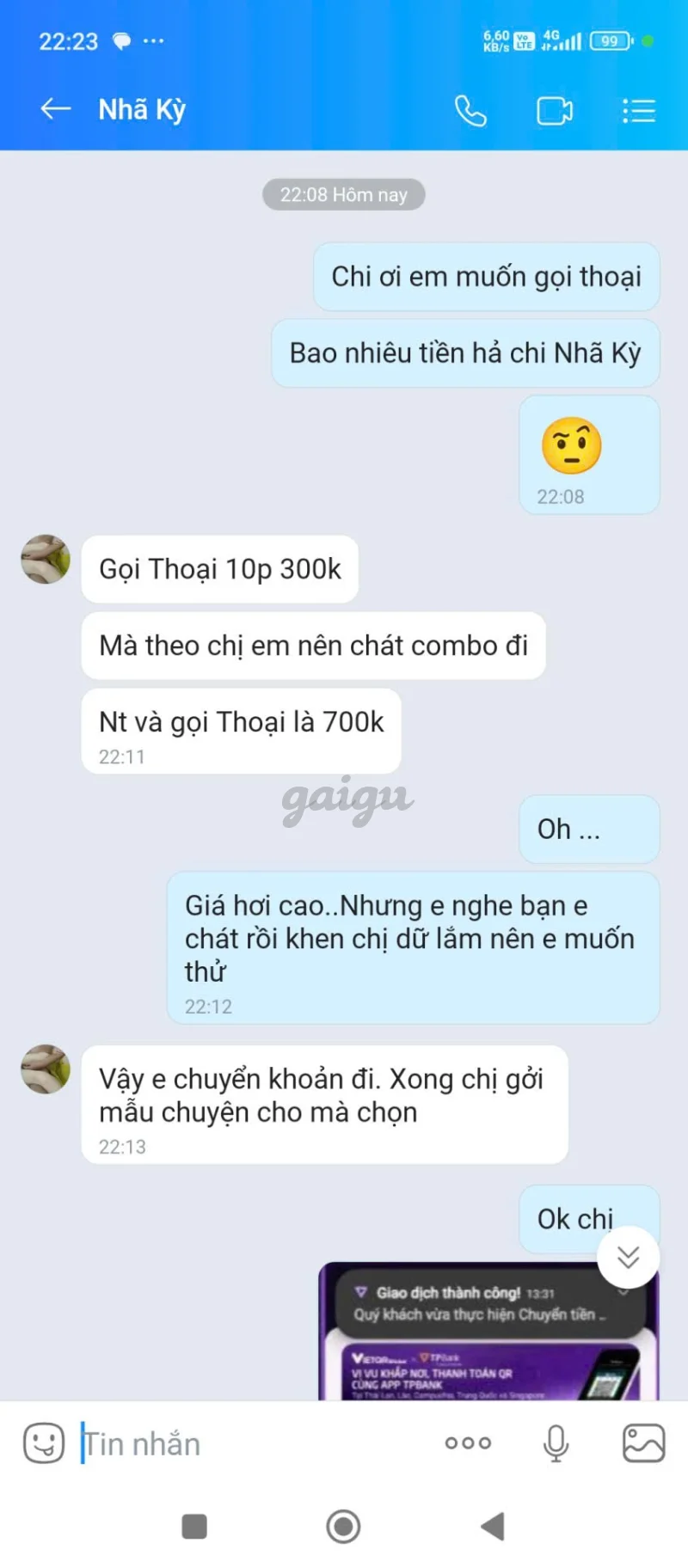 Ảnh đánh giá gái gọi