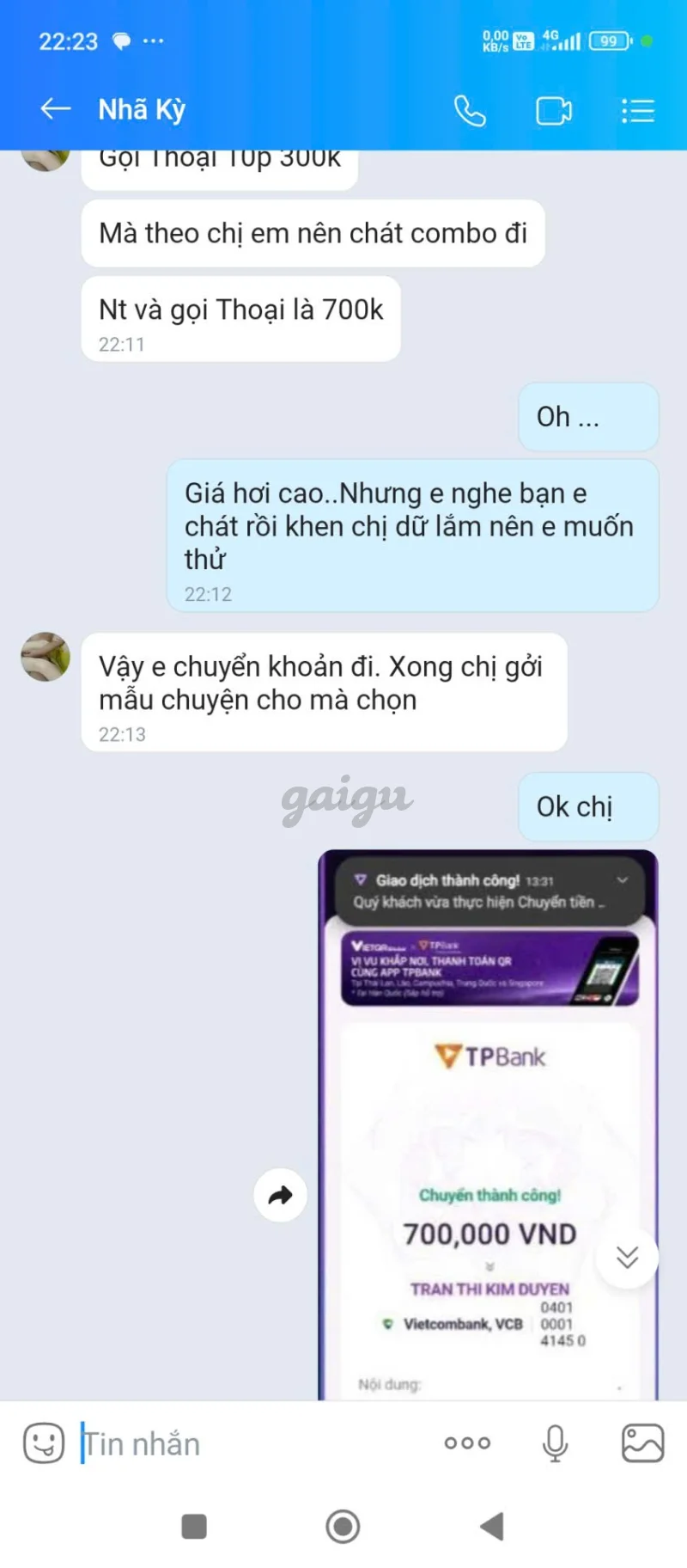 Ảnh đánh giá gái gọi