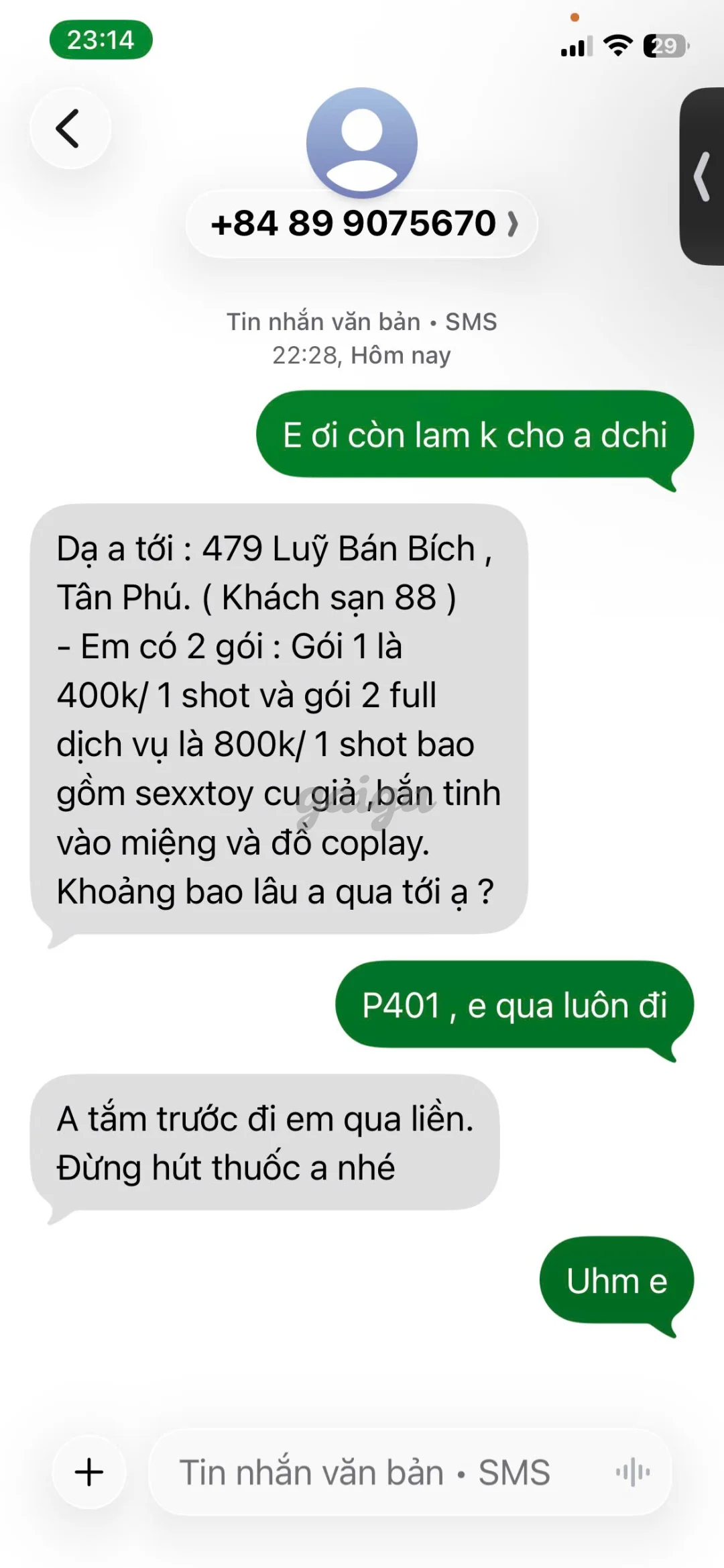 Ảnh đánh giá gái gọi